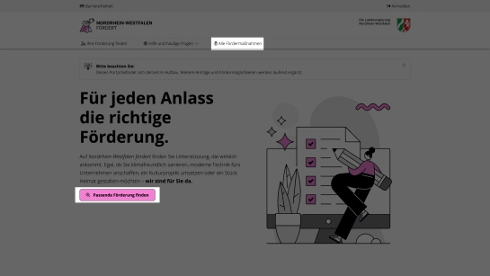 Ein Bild des User Interface mit markierten Schaltflächen